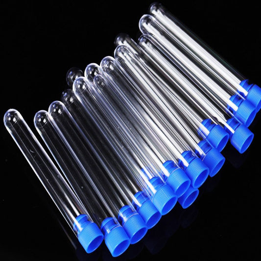 20pcs Disposable Plastic Test Tube Hard Test Tube for Lab Experiment