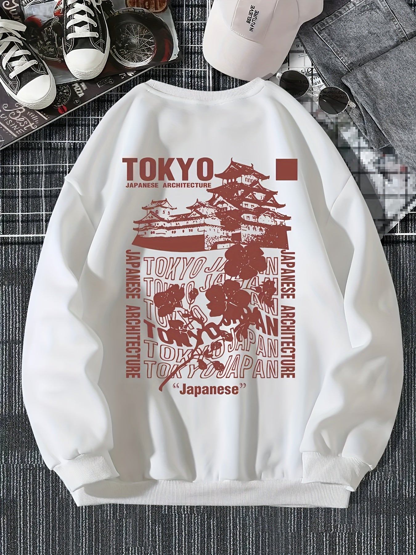 Men's Round Neck Sweatshirt Long Sleeve Casual Top