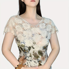 Sunflower Hollow Out Shawl Vintage Cape for Party Prom Wedding