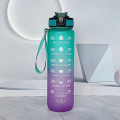 1000ml Gradient Water Bottle with Time Marker & Strap