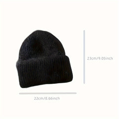 Solid Beanie Hats For Women Men Winter Knitted Warm Hats Sun Protection Hat