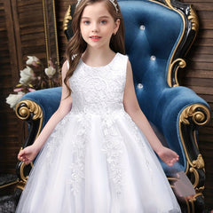 Baby's Lace Princess Gown Dress for Wedding Birthday Party