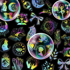 300pcs Holographic Butterfly Stickers for DIY Scrapbook Journal