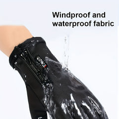 Men's Winter Cycling Gloves Waterproof Touch Screen Warm Sports Fishing