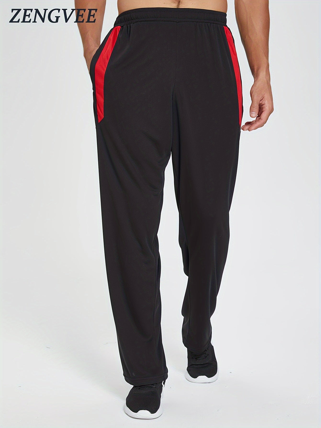 ZENGVEE Men's Elastic Waist Pocket Pants