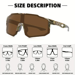 Men's Square Frame Polarized Sunglasses Leopard Tea Lenses UV 400 Protection