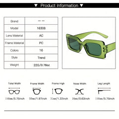 Rectangle Sunglasses For Women Men UV400