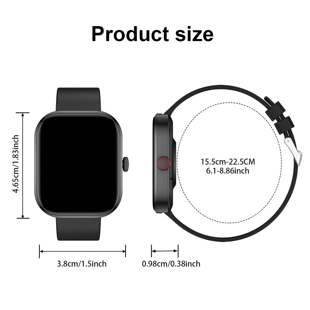2.01" Unisex Smartwatch with Calling & Message Alerts