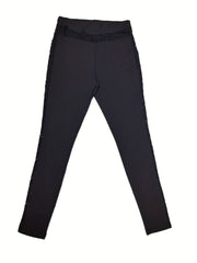 Lace Contrast Lifting Leggings Sporty Women's Clothing