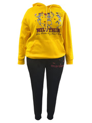 Funny Skull Print Hoodie & Joggers Gothic Outfit Set