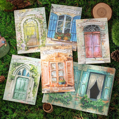 Creative Garden Door Window Scenery Decoration Paper Set