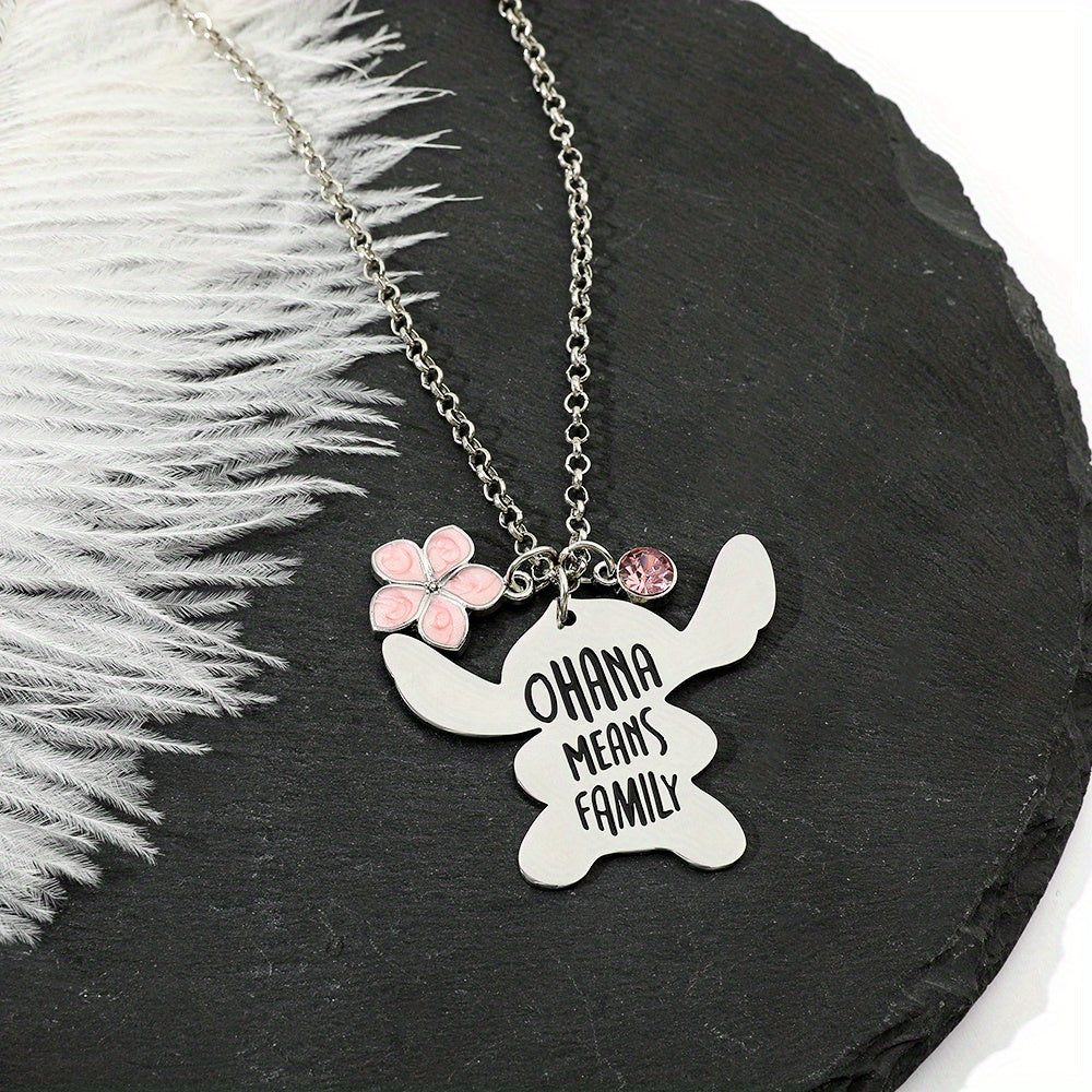 Aoger Cartoon Stitch Series Bracelet Keychain Ohana Means Family