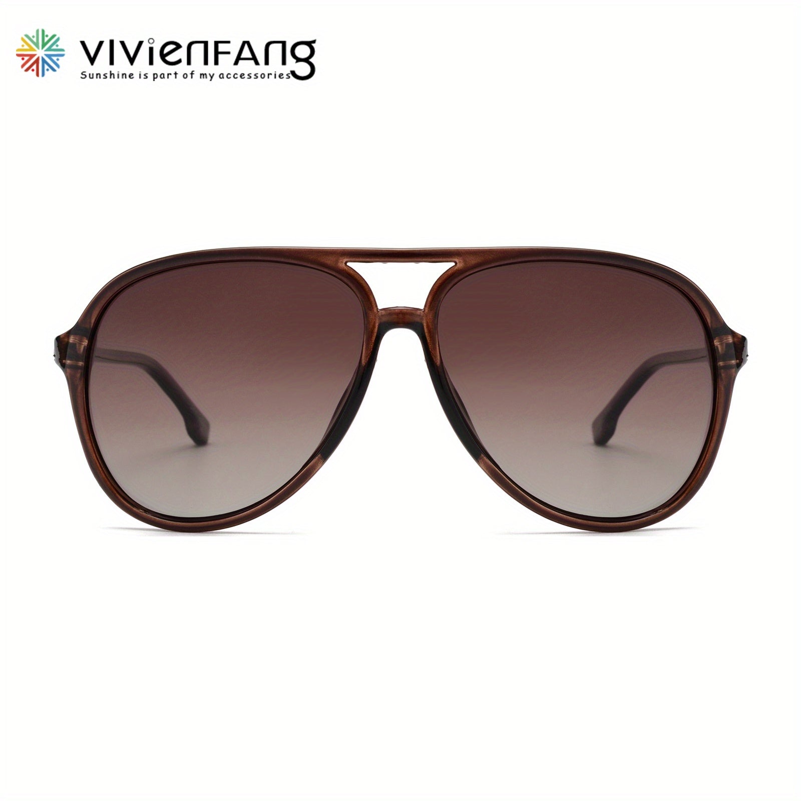 VIVIENFANG Retro Large Aviator Sunglasses Polarized Lenses