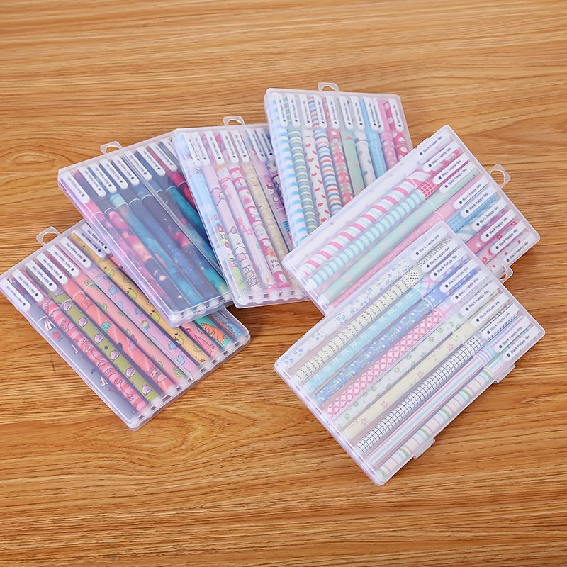10pcs Colorful Gel Pens Set with Case Box