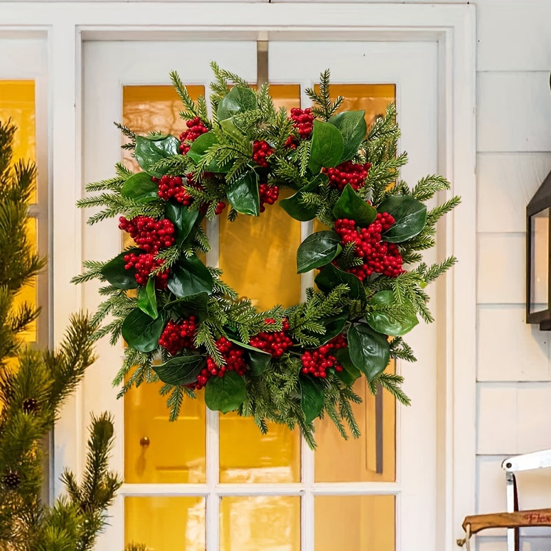 Christmas Red Fruit Wreath For Front Door Hanging - Home Decor