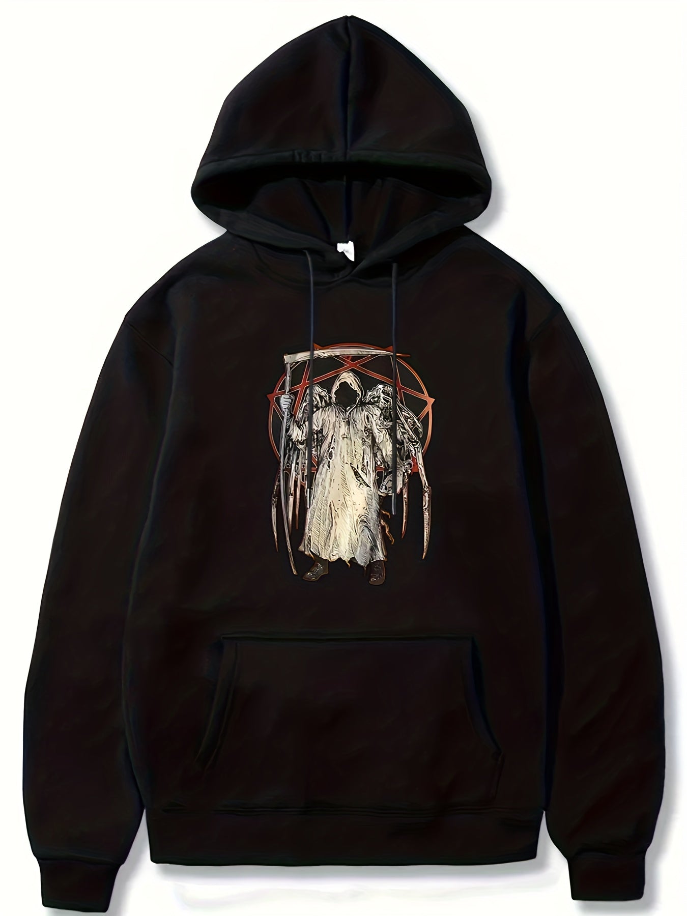 Angel Of Death Print Hoodie For Men Halloween Hooded Long Sleeve Top