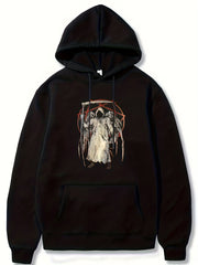Angel Of Death Print Hoodie For Men Halloween Hooded Long Sleeve Top