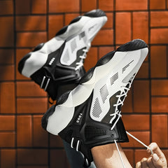 Men's Block Basketball Shoes Comfy Breathable Non Slip Shock Absorption