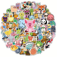 100pcs Animal Stickers Pack Vinyl Waterproof Stickers for Water Bottles and Note