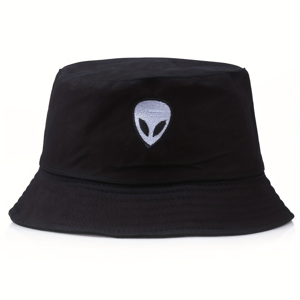 Alien Embroidery Bucket Hat Men Women Hip Hop Street Dance Sun Hat