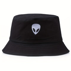 Alien Embroidery Bucket Hat Men Women Hip Hop Street Dance Sun Hat
