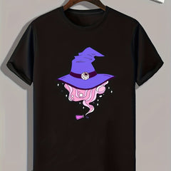 Witch Hat Print Men's Graphic T-shirt for Summer