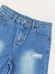 Boys Ripped Denim Shorts for Summer Outdoor