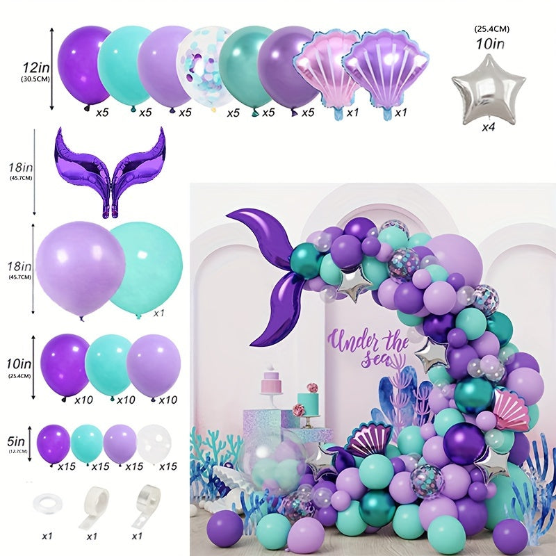 Mermaid Theme Balloon Garland Arch Kit Under The Sea Theme Party Decor