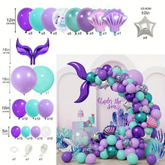 Mermaid Theme Balloon Garland Arch Kit Under The Sea Theme Party Decor
