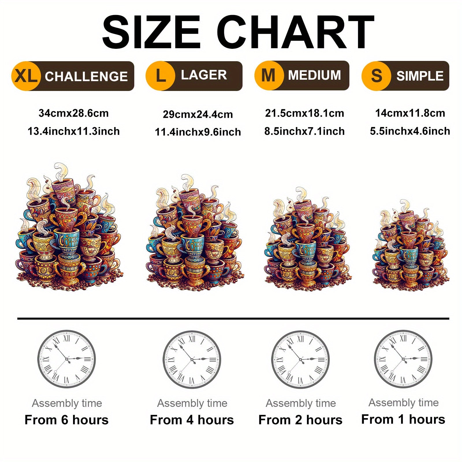 Coffee Dream Wooden Puzzle Animal & Floral Colors Adult Brain