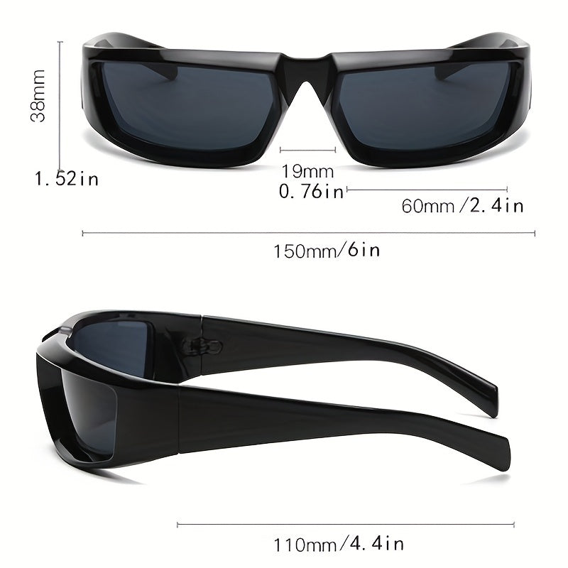 Y2K Wrap Sunglasses Cyberpunk Mirror UV400