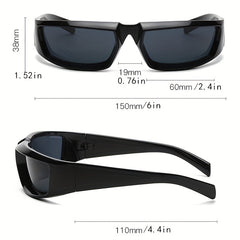 Y2K Wrap Sunglasses Cyberpunk Mirror UV400
