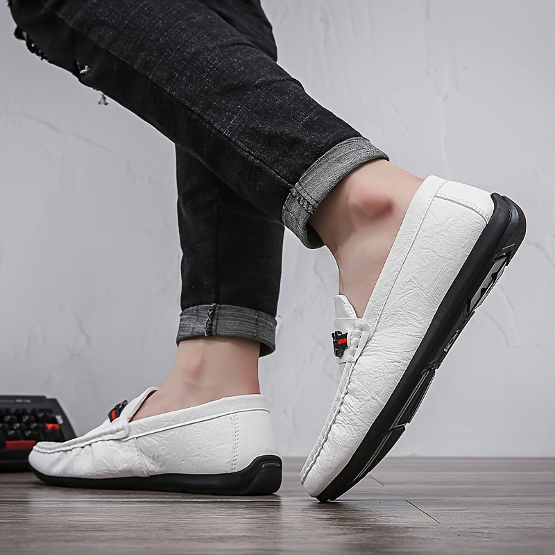 Men's Metallic Moccasin Loafers Non-slip Slip-On Shoes