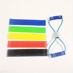 8 Shaped Resistance Bands Set for Fitness Training Yoga Pilates