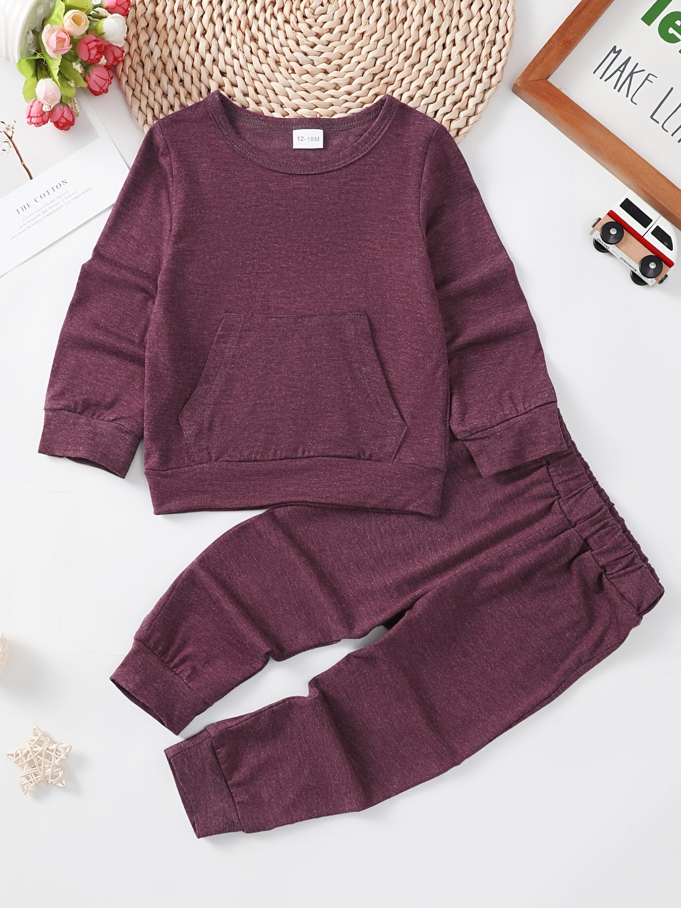 Girls Long Sleeve Crew Neck Pullover & Sweatpants Set