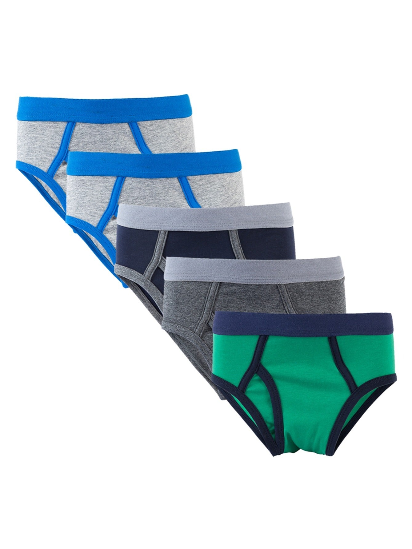 Boys Solid Briefs Underwear 5-Pack