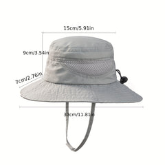 Boys Casual Mesh Bucket Hat Sun Protection Adjustable Comfortable Fis