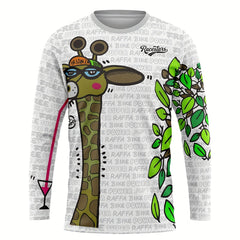 Men's Giraffe Cycling Jersey Quick Dry Long Sleeve T Shirt