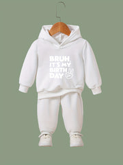 Birthday Pattern Long Sleeve Hooded Sweatshirt Girls Comfy Hoodies