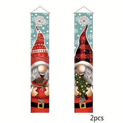 2pcs Santa Claus Door Banner Christmas Decorations Xmas Indoor Outdoor Wall