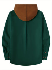 Men's Hooded Long Sleeve Shirt for Autumn