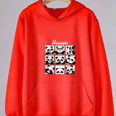 Girls Panda Pattern Hooded Sweatshirt Long Sleeve