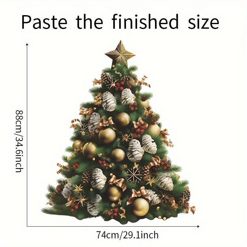2pcs Christmas Tree Wall Stickers for Bedroom, Self-adhesive PVC Decals