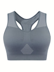 3 Pack Plus Size Sports Bras Set Women's Plus Checkerboard Print