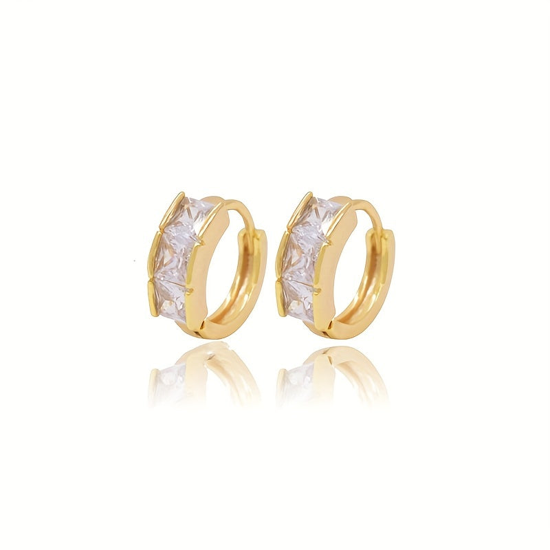 CZ Decor Hoop Earrings For Kids - Holiday Party Gift