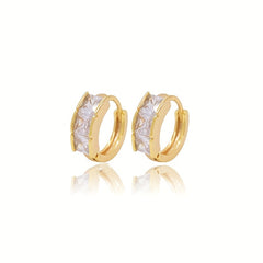 CZ Decor Hoop Earrings For Kids - Holiday Party Gift