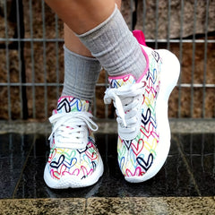 Women's Love Heart Pattern Casual Sneakers