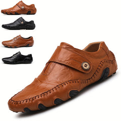 Men's Casual Walking Shoes Button Closure Lace Up Stitch Detail