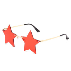 Colorful Star Sunglasses Rimless 90s Party Glasses