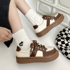 Women's Colorblock Lace-Up Platform Oxfords